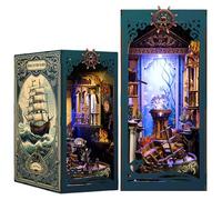 KingStora DIY Book Nook Kit - Riddle on The Seabed - Wreckage of A Sunken Pirate Ship - 3D Puzzle, Assembly Bookend for Adult