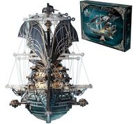 KingStora Vintage Steampunk DIY Mechanical Model Kit - Corsair Airship - A Must-Have for Mechanical Enthusiasts Future (Deep Green)