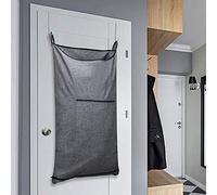 KINGSUSLAY Hanging Hamper, Hanging Basket with Hooks, Space Saving Laundry Bag and Over The Door Laundry Bag (Pop Heather Grey, 2Pack)