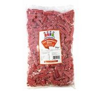 Kingsway Sour Strawberry Pencil Bites - 3kg Fizzy Sugar Coated Sour Strawberry Sweets with Fondant Centre