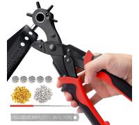 KingTool 2 in 1 Professional Leather Hole Punch with Grommet kit - Perfect for Belts, Watch Bands, Straps, Dog Collars, Saddles, Shoes, Fabric, DIY Home or Craft Projects