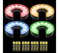 KINGTOP LED Golf Hole Lights (4-Pack) - Battery Operated, Anti-Glare Lens, Glow in The Dark Putting Cup Light, Easy C-Shaped Installation, Ideal for Night Golf, Putting Green Parties