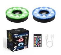 KINGTOP Rechargeable LED Golf Hole Light - Waterproof, Focused Illumination Lens, Remote-Controller, Perfect for Backyard Night Golf Practice Putting Green, Camping, Outdoor Party, O-2Pack