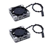 KingVal 2PCS 40x40mm Aluminum Cooling Fan 16000RPM Rapid Cooling for 1/10 1/8 4068 4092 4074 RC Car Brushless Motor (Silver)