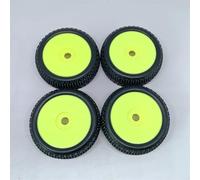 KingVal 4PCS Replacement Durable RC Tyre Wheel ø112x46mm Hex Joint 17mm Compatible with 1/8 Off-Road Car Buggy Redcat Team Losi VRX HPI Kyosho HSP Carson Hobao RC Car (Light Green)