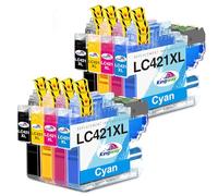 KINGWAY LC421XL Ink Cartridges for Brother LC421 LC421XL Ink Cartridges Multipack for Brother DCP-J1050DW DCP-J1140DW MFC-J1010DW, 8 Pack