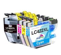 KINGWAY LC422XL Ink Cartridges 4-Pack, Replacement for Brother LC422XL LC422 LC-422XLVAL Ink Cartridges Multipack, Compatible with Brother MFC-J5340DW MFC-J5345DW MFC-J5740DW MFC-J6540DW MFC-J6940DW