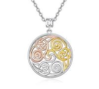 KINGWHYTE 925 Sterling Silver Trinity Knot Necklace for Women Irish Celtic Necklace Jewellery Celtic Knot Pendant Jewellery Gifts for Women Girls Mom Wife