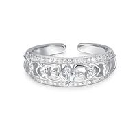 KINGWHYTE April Birthstone Rings for Womens 925 Sterling Silver Celtic Knot Birthstone Ring Promise Engagement Jewellry Birthday Gifts for Women Girls