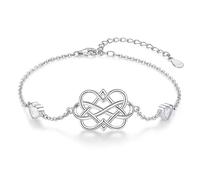 KINGWHYTE Celtic Bracelet for Women 925 Sterling Silver Infinity Bracelet Adjustable Love Birthstone Jewellery for Women Girlfriend Mother Daughter