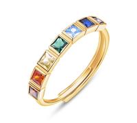 KINGWHYTE Chakra Ring for Women 925 Sterling Silver Adjustable Rings Healing Jewellery Chakra Gifts for Mom Daughter Yoga Lover