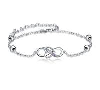 KINGWHYTE Infinity Heart Bracelet for Women 925 Sterling Silver Love Heart Bracelet Friendship Bracelets Best Friend Birthday Gifts Ladies Jewellery Gift