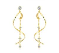 KINGWHYTE Moon and Star Earrings 925 Sterling Silver Star Drop Gold Dangle Earrings Long Threader Earrings Tassel Jewellery Birthday Gift for Women Girls