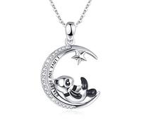 KINGWHYTE Penguin Necklace/Panda/Koala/Bee/Paw Necklace 925 Sterling Silver Cute Animal Heart Pendant Necklace Mummy Gifts for Women- 18" + 2" Silver Chain
