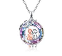 KINGWHYTE Sister Gifts From Sister 925 Sterling Silver Tree of life Sister Necklace with Circle Crystal Sister Pendant Birthday Valentine's Day gifts for her …