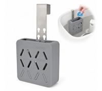 Kingwi 1 Pack Adjustable Toilet Tank Tablet Holder, Hanging Silicone Basket with Stainless Steel Hook, 6 Height Settings for Bowl Cleaner Tablets, Fits Standard Tanks, Gray