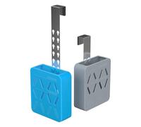 Kingwi 2 Pack Adjustable Toilet Tank Tablet Holder, Hanging Silicone Basket with Stainless Steel Hook, 6 Height Settings for Bowl Cleaner Tablets, Fits Standard Tanks, Gray