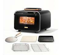 KINGWISE Electric Pizza Oven Indoor, 13 Inch Pizza Maker & Air Fryer Oven | 5 Pizza Presets, 20L Countertop Oven, 400°C High Heat, Pizza Stone, Peel, Air Fry Basket & Rack