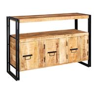 Kingwood Industrial Metal And Wood Sideboard With 3 Doors And Shelf