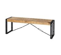 Kingwood Industrial Rectangular Dining Bench Made From Solid Wood And Reclaimed Metal