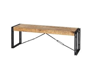 Kingwood Industrial Rectangular Dining Bench Made From Solid Wood And Reclaimed Metal