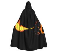 Kingww Cat'S Tail On Fire Halloween Hooded Cloak For Men And Women: Lightweight Polyester Cloak With Hood - Perfect For Cosplay, Halloween & Costume Parties