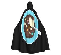 Kingww Colorful Chocolate Bean Pudding Halloween Hooded Cloak For Men And Women: Lightweight Polyester Cloak With Hood - Perfect For Cosplay, Halloween & Costume Parties