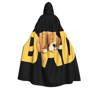 Kingww Dog Sleeping On Letters Halloween Hooded Cloak For Men And Women: Lightweight Polyester Cloak With Hood - Perfect For Cosplay, Halloween & Costume Parties