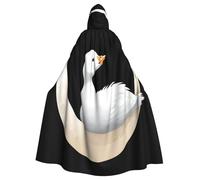 Kingww Goose Sleeping On The Moon Halloween Hooded Cloak For Men And Women: Lightweight Polyester Cloak With Hood - Perfect For Cosplay, Halloween & Costume Parties