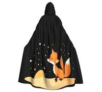 Kingww Little Fox In The Starry Sky Halloween Hooded Cloak For Men And Women: Lightweight Polyester Cloak With Hood - Perfect For Cosplay, Halloween & Costume Parties