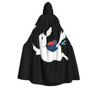 Kingww Little White Rabbit Chasing Swallows Halloween Hooded Cloak For Men And Women: Lightweight Polyester Cloak With Hood - Perfect For Cosplay, Halloween & Costume Parties