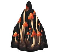 Kingww New Mushrooms On Dead Trees Halloween Hooded Cloak For Men And Women: Lightweight Polyester Cloak With Hood - Perfect For Cosplay, Halloween & Costume Parties