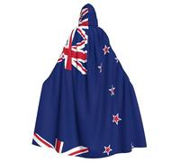 Kingww New Zealand Flag Halloween Hooded Cloak For Men And Women: Lightweight Polyester Cloak With Hood - Perfect For Cosplay, Halloween & Costume Parties