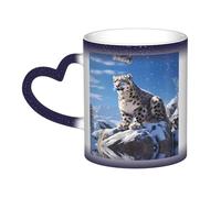 Kingww Snow Leopard 11 Oz Magic Heat-Responsive Mug - A Beverage Experience That Changes Colors with Temperature