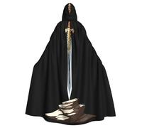 Kingww Sword On The Rock Halloween Hooded Cloak For Men And Women: Lightweight Polyester Cloak With Hood - Perfect For Cosplay, Halloween & Costume Parties