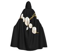 Kingww The Golden Branch Covered With Pearls Halloween Hooded Cloak For Men And Women: Lightweight Polyester Cloak With Hood - Perfect For Cosplay, Halloween & Costume Parties