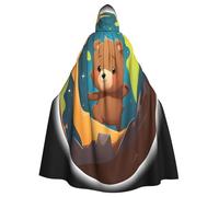 Kingww The Little Bear On The Planet Halloween Hooded Cloak For Men And Women: Lightweight Polyester Cloak With Hood - Perfect For Cosplay, Halloween & Costume Parties