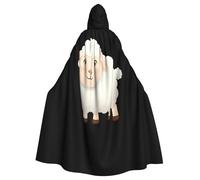 Kingww The Shy Little Sheep Halloween Hooded Cloak For Men And Women: Lightweight Polyester Cloak With Hood - Perfect For Cosplay, Halloween & Costume Parties
