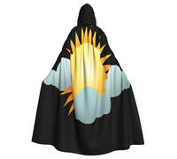 Kingww The Waking Sun Halloween Hooded Cloak For Men And Women: Lightweight Polyester Cloak With Hood - Perfect For Cosplay, Halloween & Costume Parties