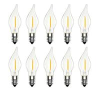 KINGYEENUO 10 Pack Candle Arch Bridge Bulb Christmas Lamp Spare E10 LED Screw Light Tail Pulling 14V - 55V AC Warm White 2800K, E10 Tapered Candle Bulb for Candle Bridge Arch Fairy Lights Candlestick