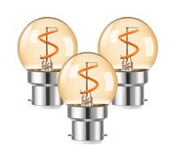 KINGYEENUO B22 LED Bulb | 1.5W (15W Equivalent) G40 Vintage Filament Bulb, Warm White 2200K, Dimmable Bayonet Cap Light Bulb for Retro & Festive Decor, 3 Pack