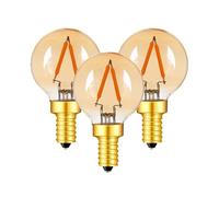 KINGYEENUO E14 LED Bulb Amber Glass G40 Vintage Style, 1W Dimmable 2200K Ultra Warm White Light, 100lm 220-240V, Energy-Saving Filament Bulb for Lamps & Chandeliers