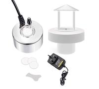 KINGYEENUO Ultrasonic Mist Maker Fogger 350ml/H, with Splash Guard, Float & 3 Spare Discs for Halloween Aquarium, Pond, Fish Tank, Reptile Enclosure, Rockery, Fountain & Indoor/Outdoor Humidifier