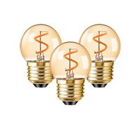 KINGYEENUO Vintage E27 LED Bulb 1.5W, G40 Amber Night Light Bulbs Dimmable, Edison Screw LED Filament Bulbs, Warm White 2200K, 15W Equivalent, Decorative Golf Ball Light Bulbs, 3 Pack
