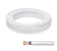 KingYH 10 Meter Electrical Wire 2 Core White Flat White PVC Mains Electrical Cable Copper Wire 0.75 mm² Twin Flexible Power Cable for Extension Power Wire Home Small Electrical Wiring