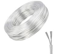 KingYH 10 Meter Transparent Electrical Wire 2 Core Flat 0.75 mm² PVC Mains Power Cable Twin Flexible Copper Cable for Extension Power Wire Home Small Electrical Wiring