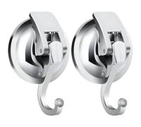 KingYH 2 Pack Suction Hooks Bathroom Vacuum Suction Cup Hook No Drilling Waterproof Sucker Hook Heavy Duty Wall Hanger for Kitchen Bathroom Hanging Towel Shower Robe