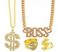 KingYH Hip Hop Costume Kit for Women Men 80s/90s Chunky Fancy Dress