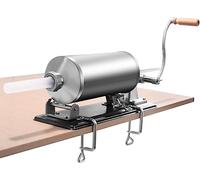 KinHall 3L Manual Sausage Filler Stainless Steel with Table Clamp, Sausage Syringe with 4 Filling Tubes and Sausage Press (Silver)
