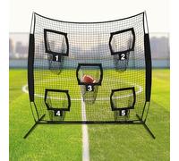 KinHall 7 x 7ft Rugby Throwing Net, Rugby Throwing Net with 5 Target Pockets, Throwing Net, for Outdoor and Indoor Use, for Rugby Playing (Black)
